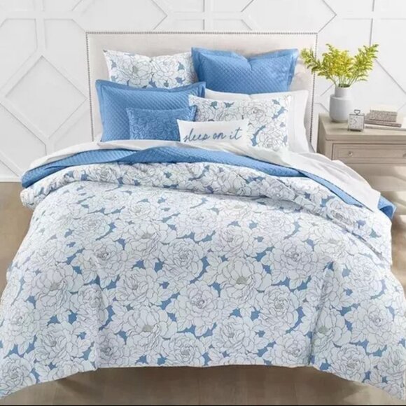 Charter Club Damask Collection Camellia 3 Piece Comforter Set, Full/Queen - Picture 1 of 10